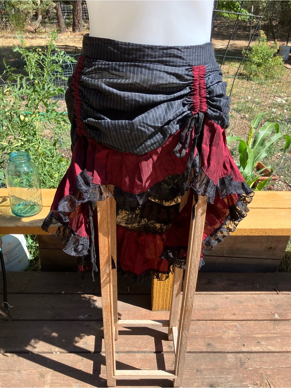 Talismana Designs pirate burlesque striped and lacy skirt with ruffles